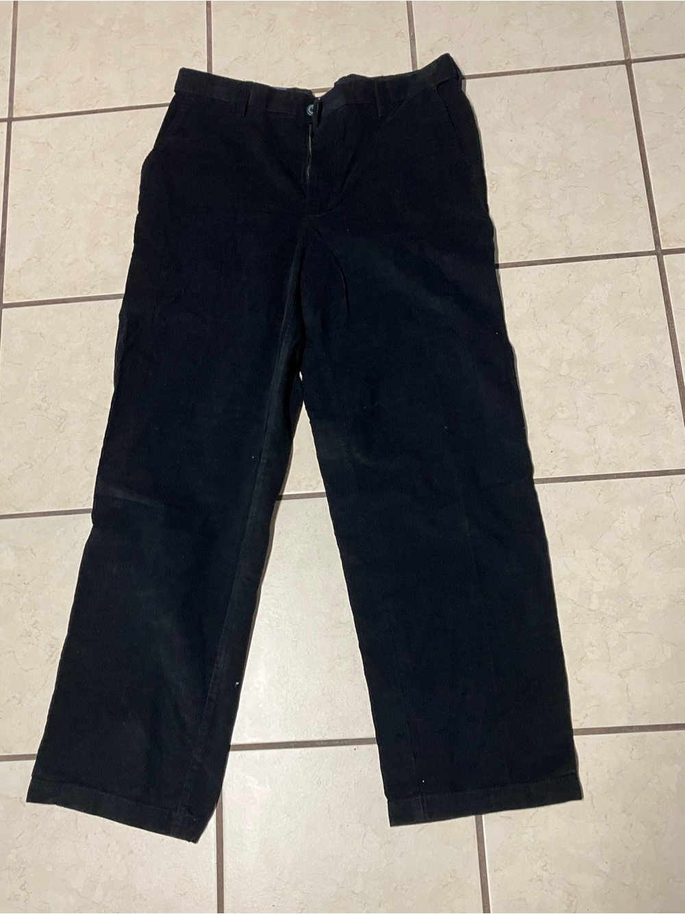 NWT Croft & Barrow Black Corduroy Pants 34x30 Classic Fit 100% Cotton